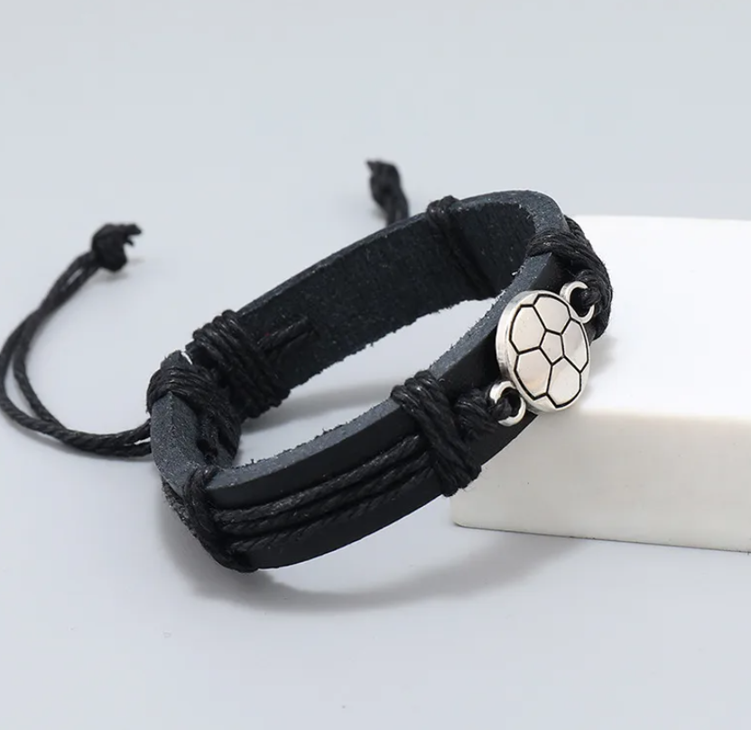 Pu Leather Soccer Men Bracelets