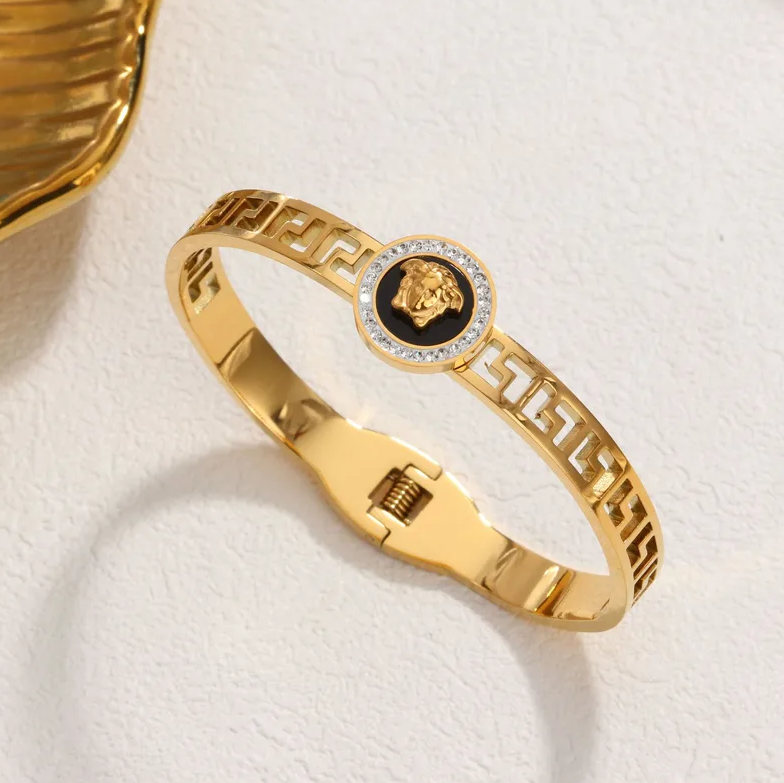 Gold Titanium Steel Bangle
