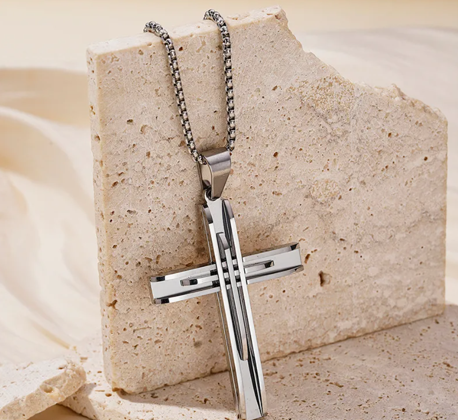 Men Stainless Steel Cross Pendant