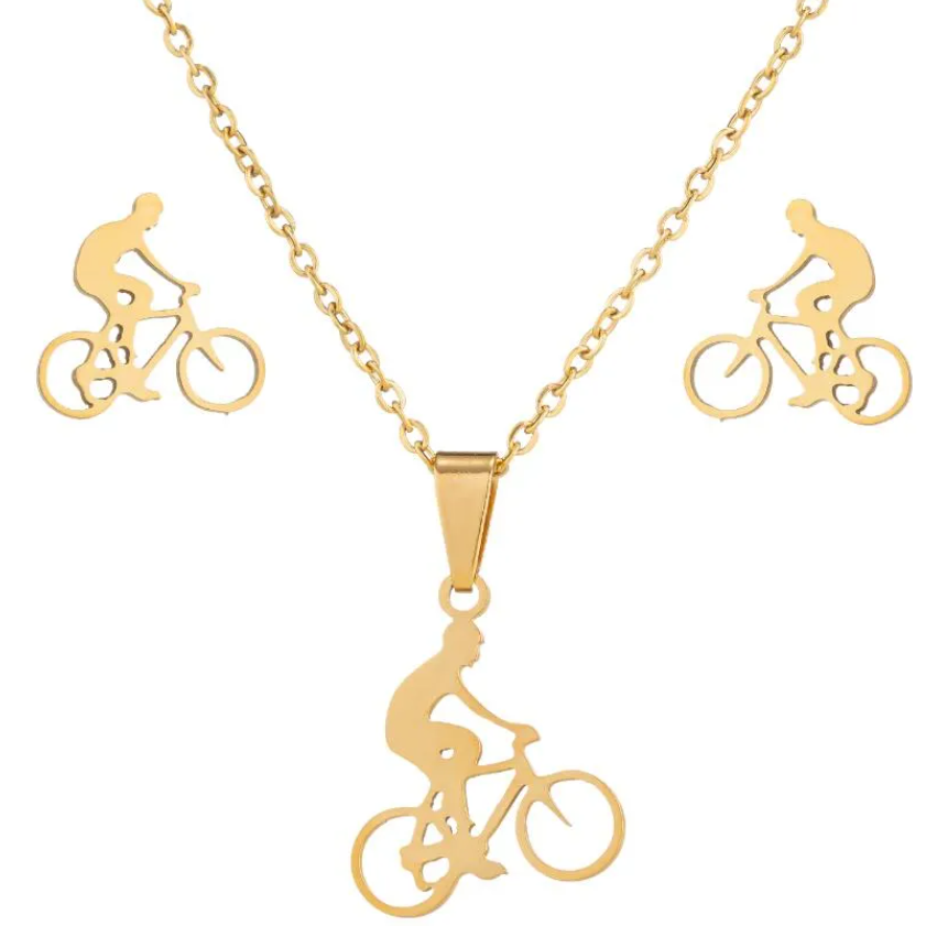Classic Style Sports Bicycle Jewelry Set