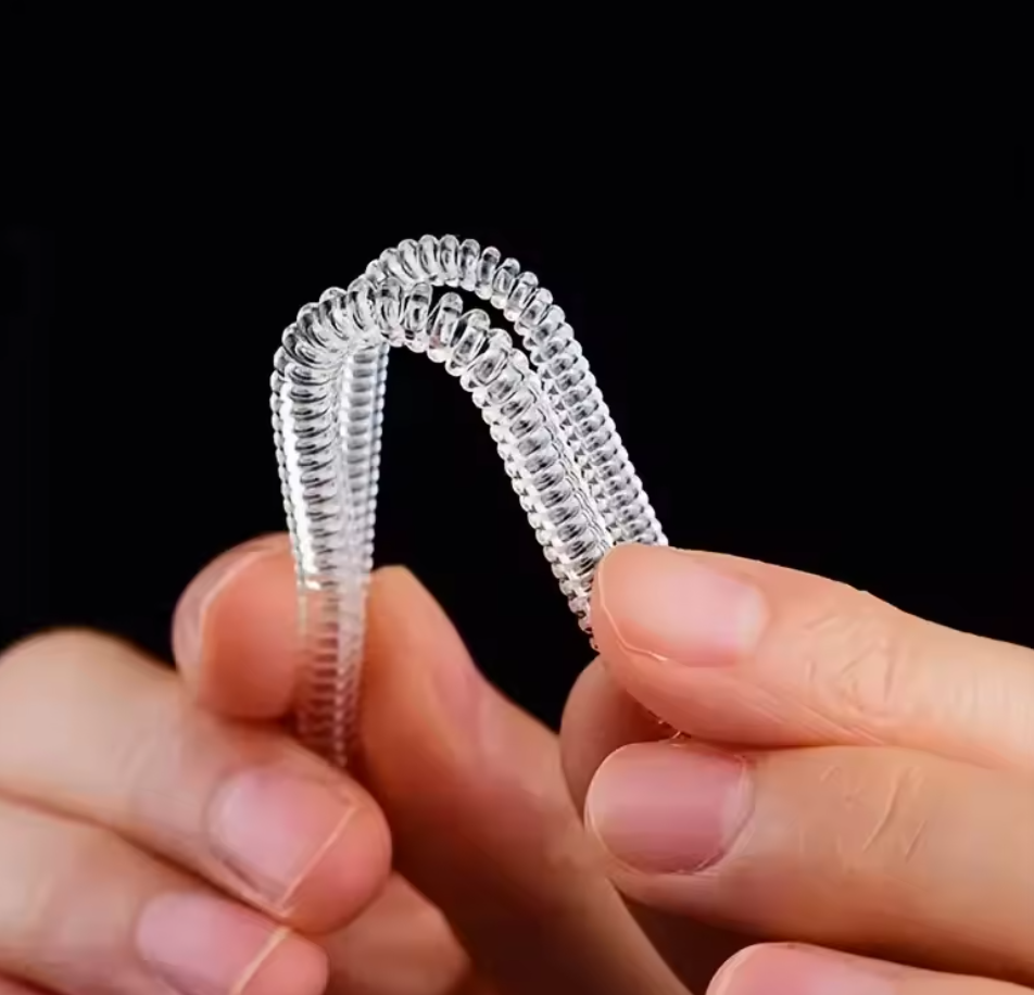 2-Piece Clear Spiral Ring Size Adjuster – 3mm