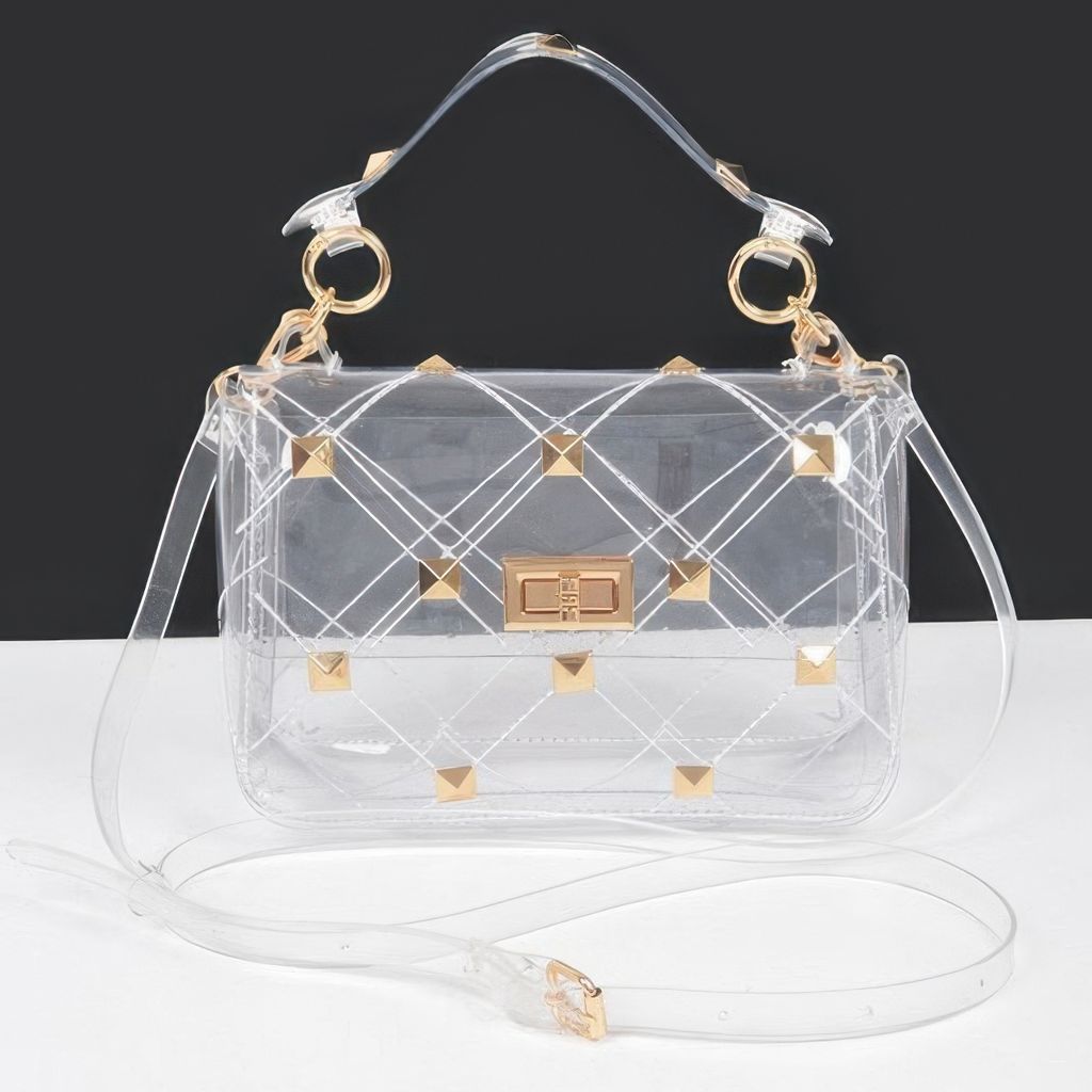 Studded Clear Handle Bag