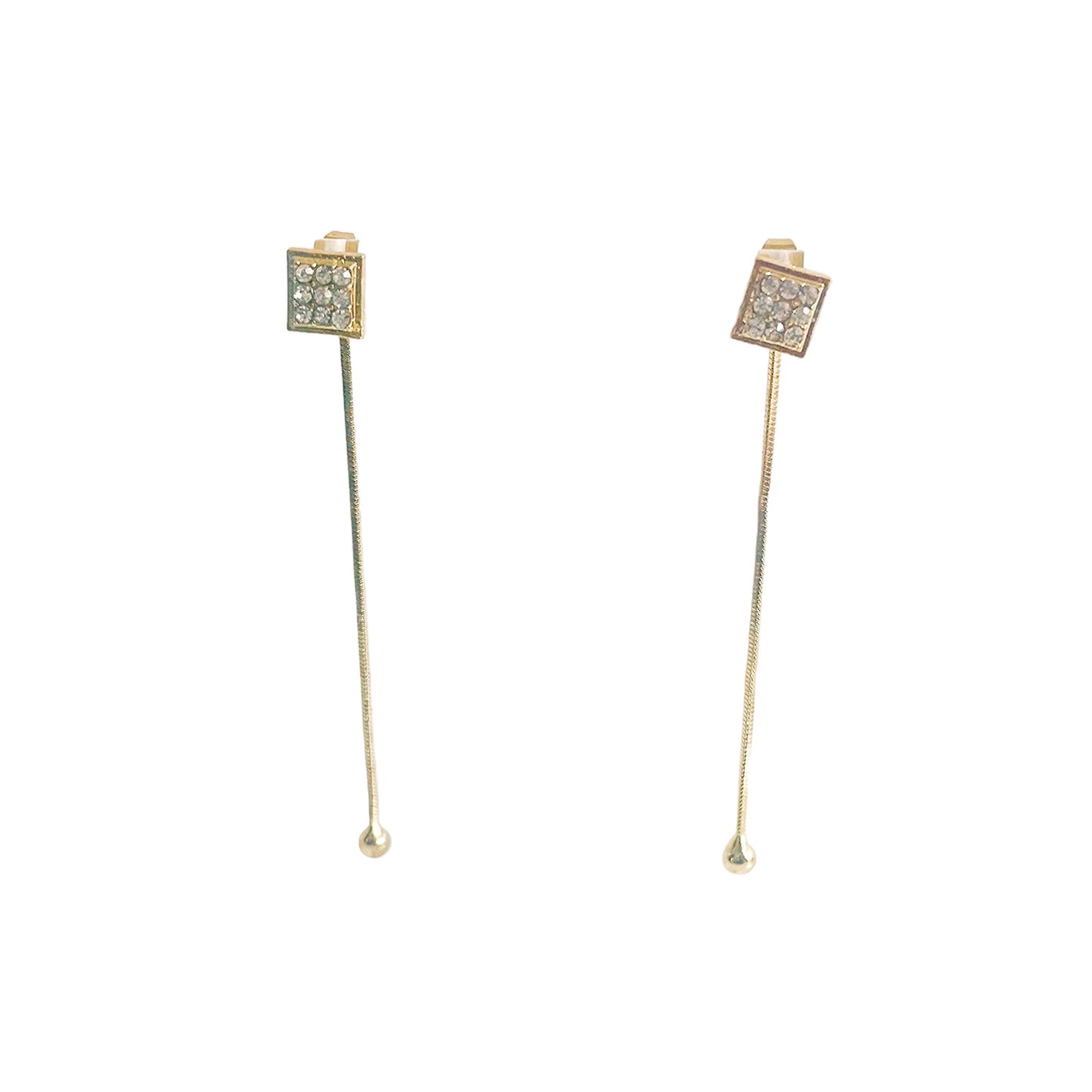 Pendientes largos dorados de lujo para mujer
