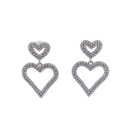 Crystal Double Heart Women Earrings