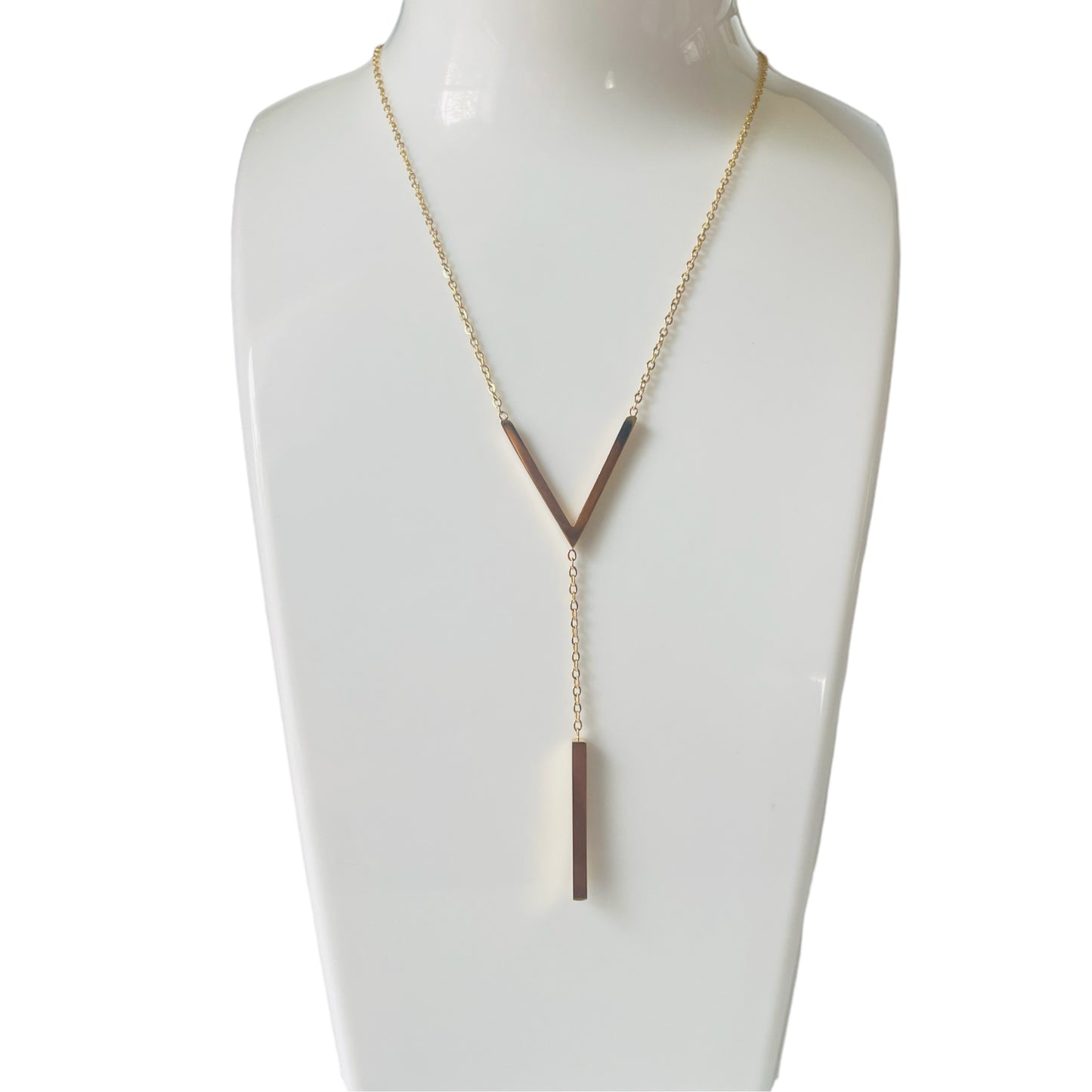 V Shape Women Gold Necklace