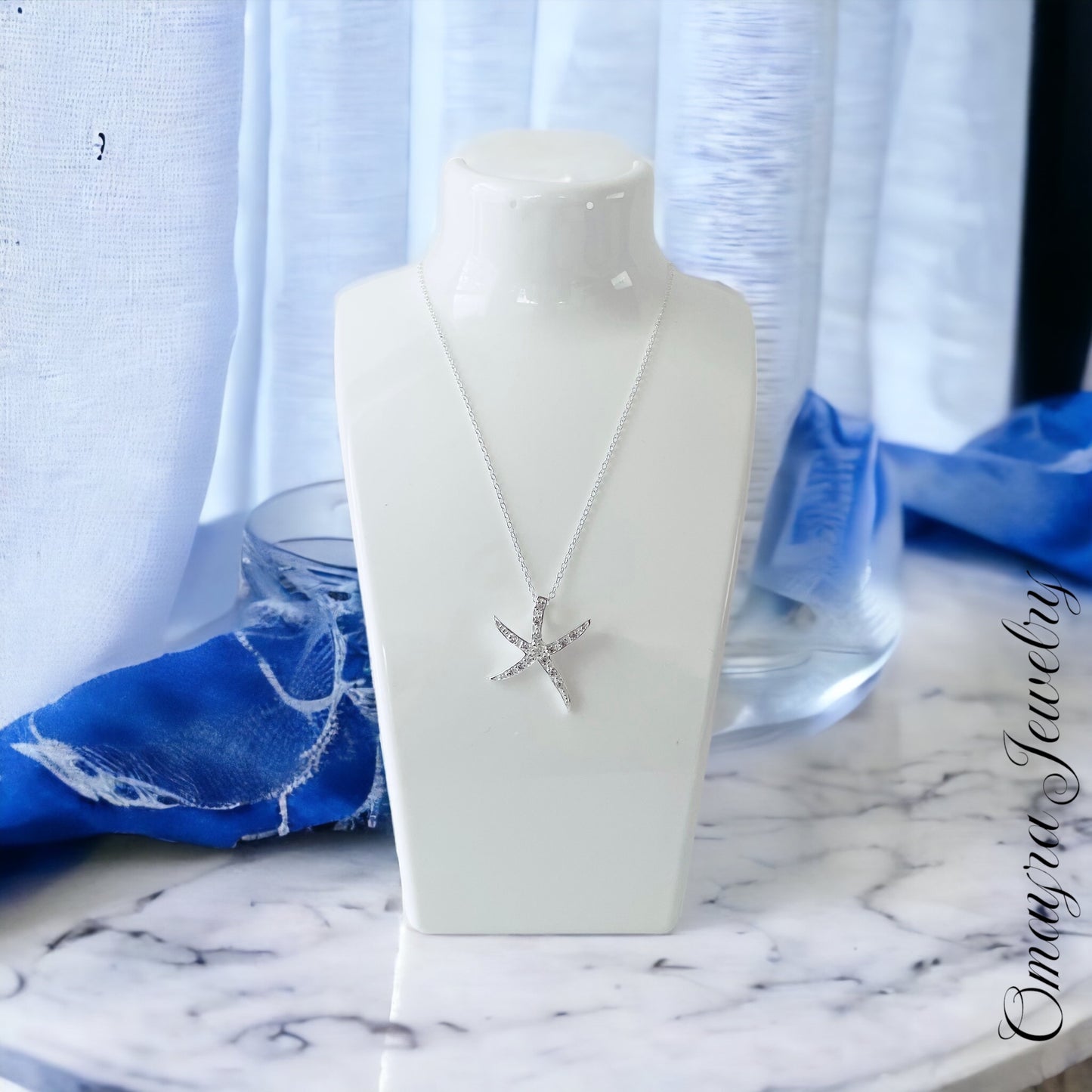 Starfish Pendant Silver Necklace
