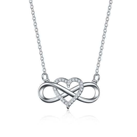 Romantic Silver Infinity Forever Love Necklace