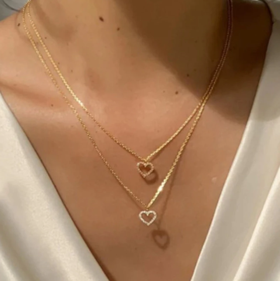 Multilayer Heart Gold Necklace