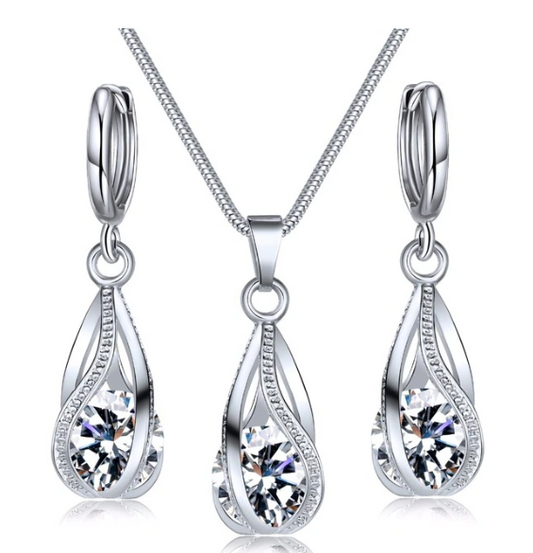 Crystal Elegant Necklace & Earrings Set