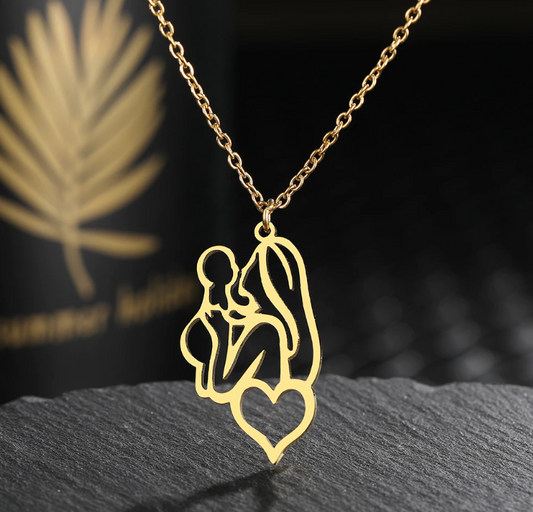 Mother Holding Baby Pendant Necklace