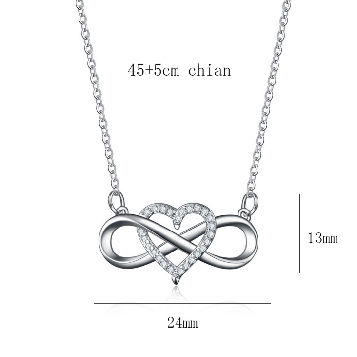Silver Infinity Forever Love Necklace