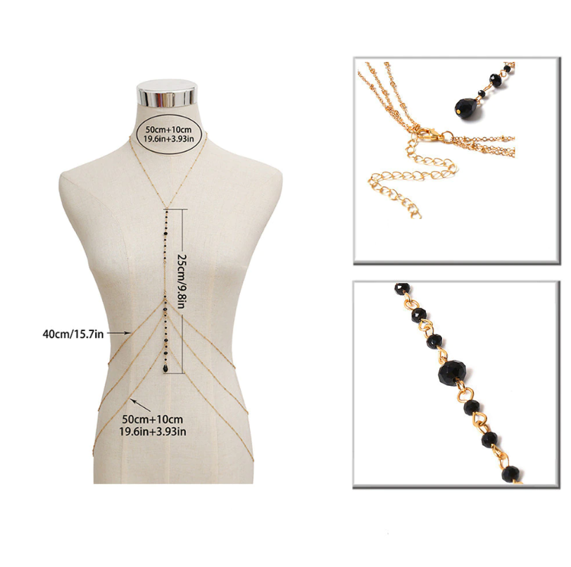 Collar elegante con cadena para el cuerpo y el vientre