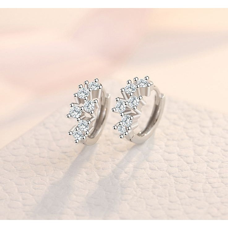Silver Crystal Hoop Earring