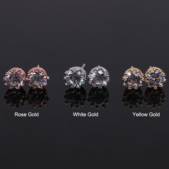 Pendientes pequeños con forma de corona