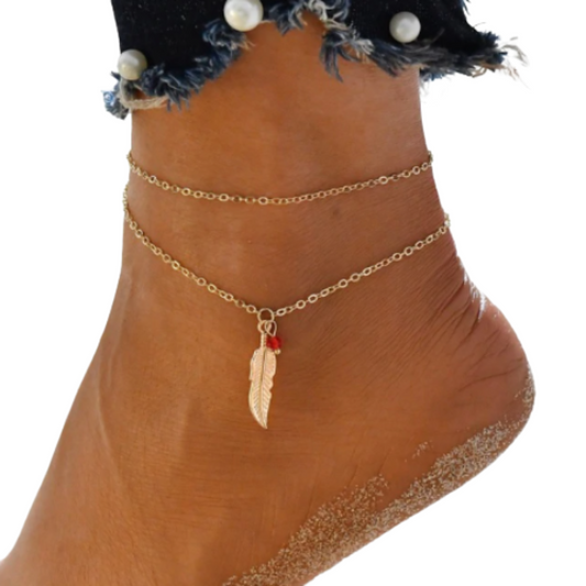 Bohemian Feather Anklet Bracelet