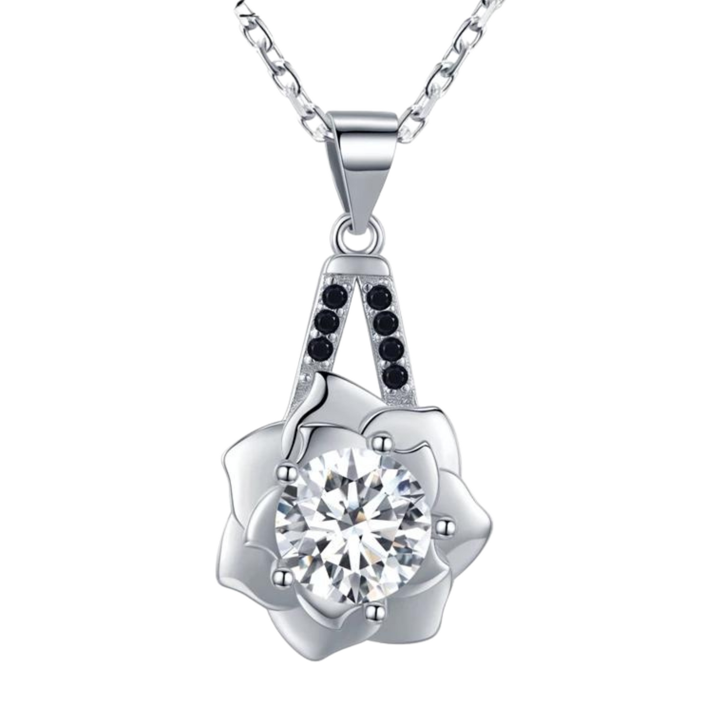 Flower Silver Elegant Women Silver Sterling Necklace