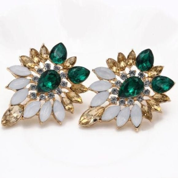 Elegant Emerald Night Out Stud Earrings