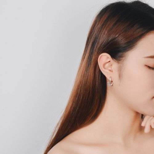 Star Pendant Small Hoop Earrings