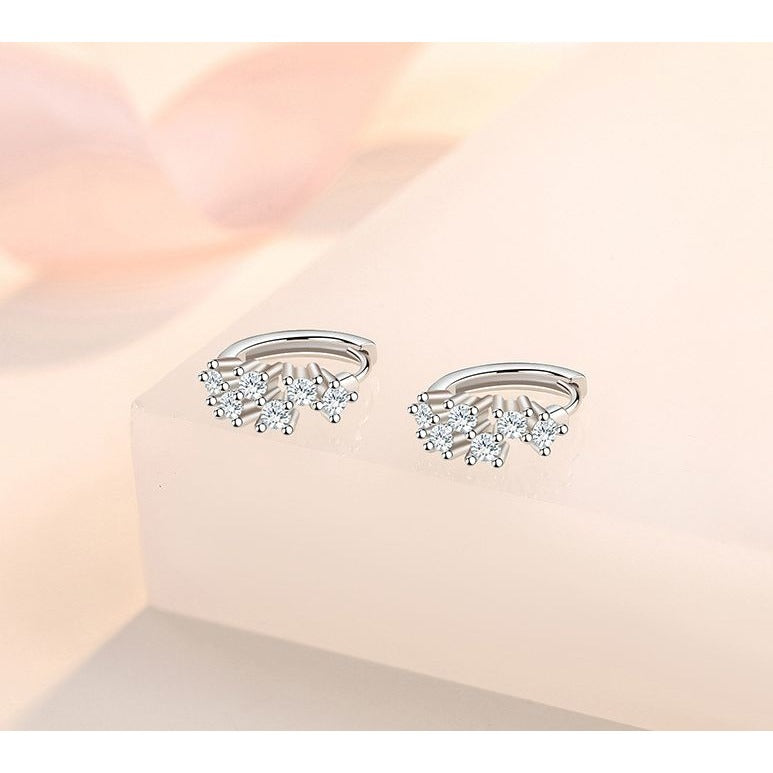 Silver Crystal Hoop Earring