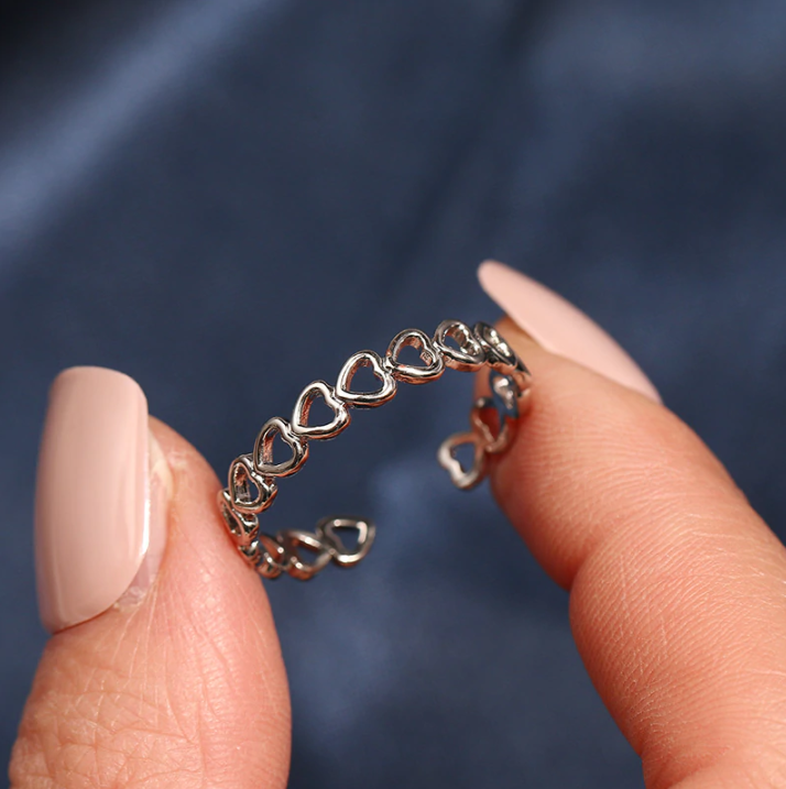 Heart Shape Adjustable Open Ring