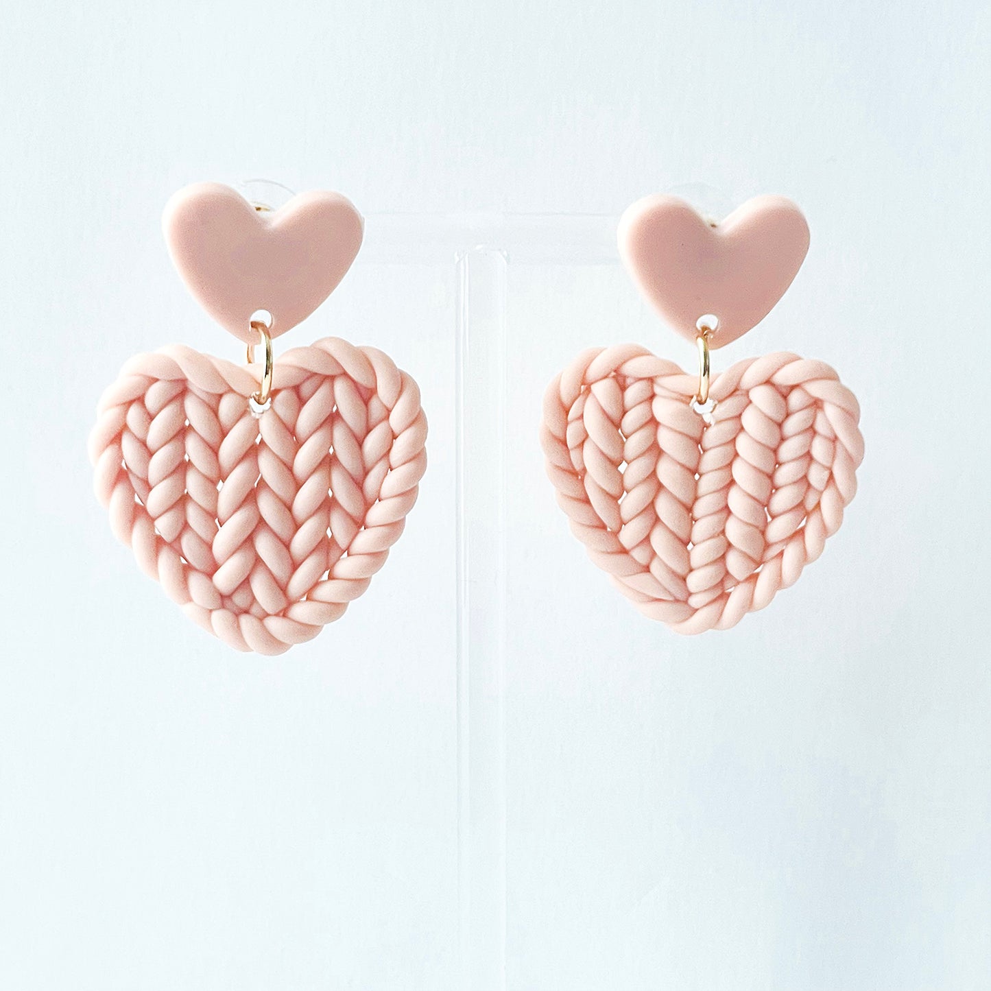 Handmade Braided Heart Drop Earrings