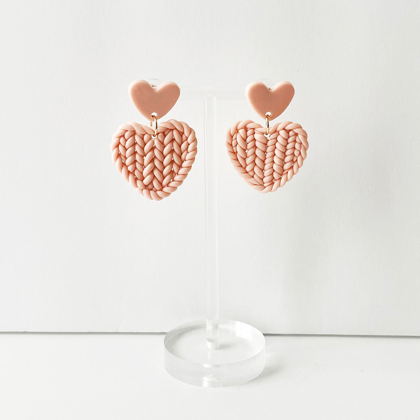 Handmade Braided Heart Drop Earrings