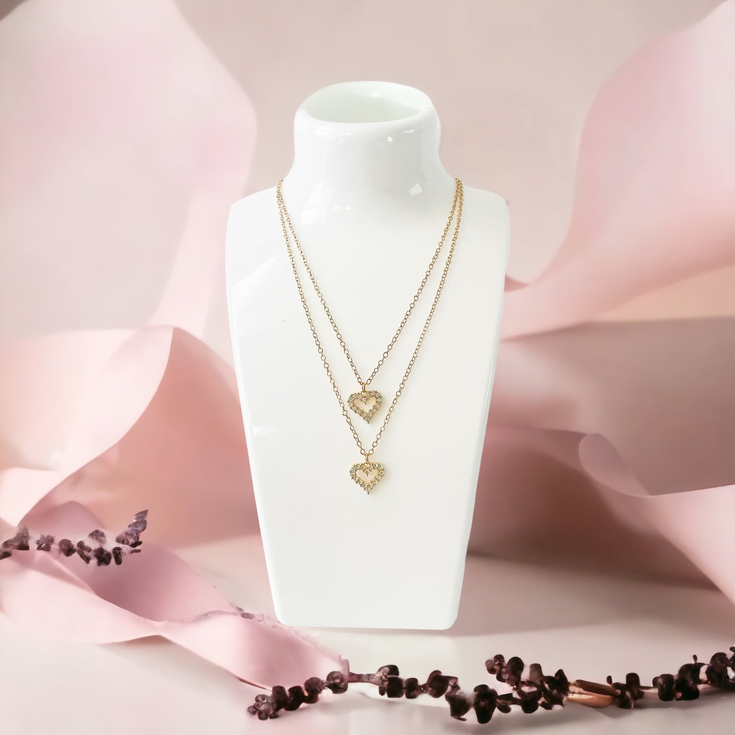 Multilayer Heart Gold Necklace