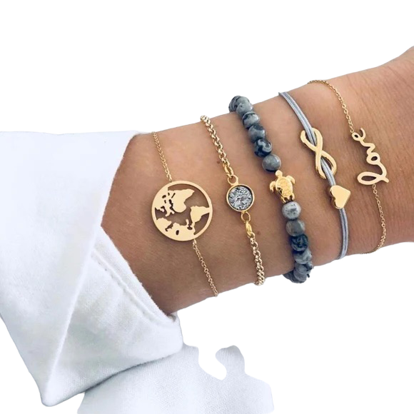 Bohemian Turtle Charm Bracelets Sets
