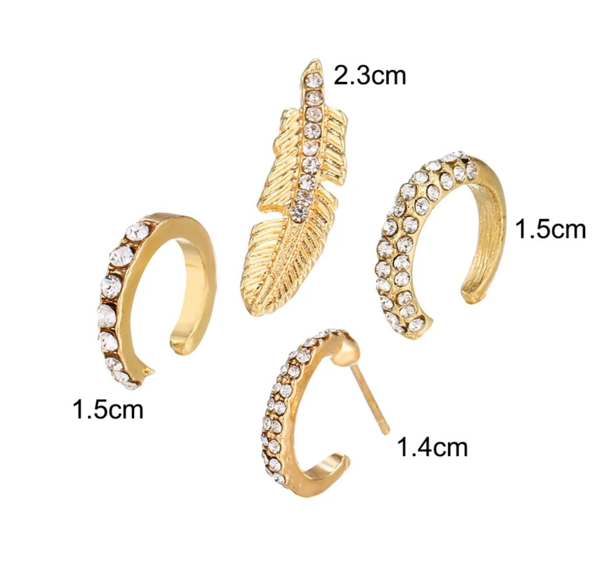 Boho Style 4 Piece Earring Set