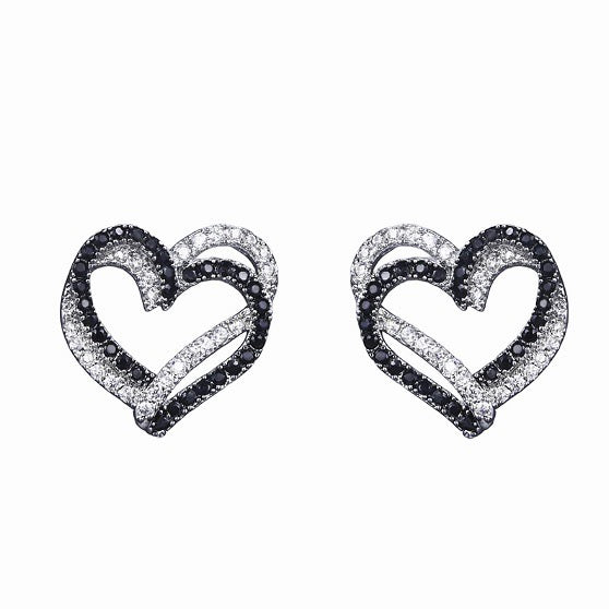 925 Sterling Silver Heart Stud Earring
