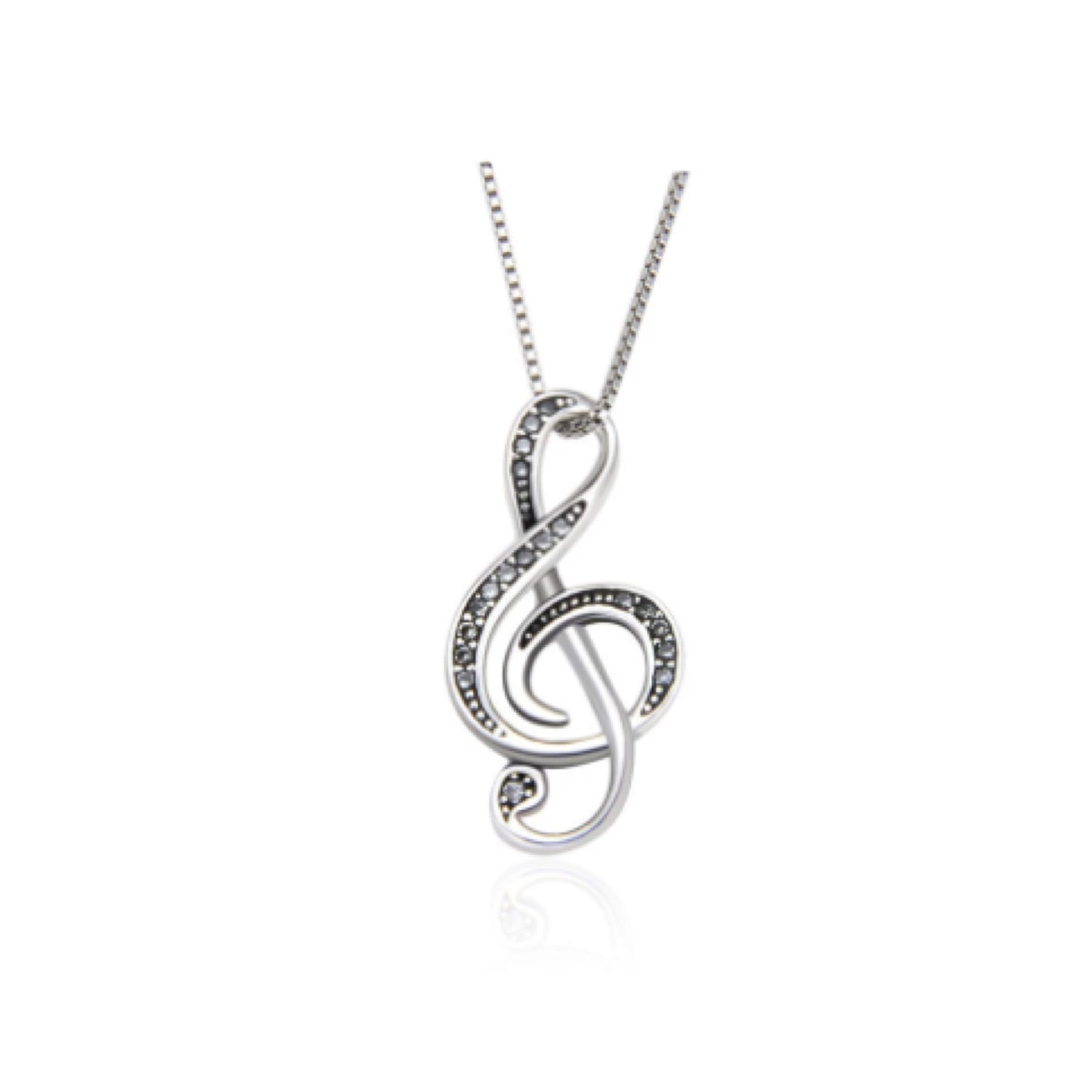 Collar de plata con nota musical