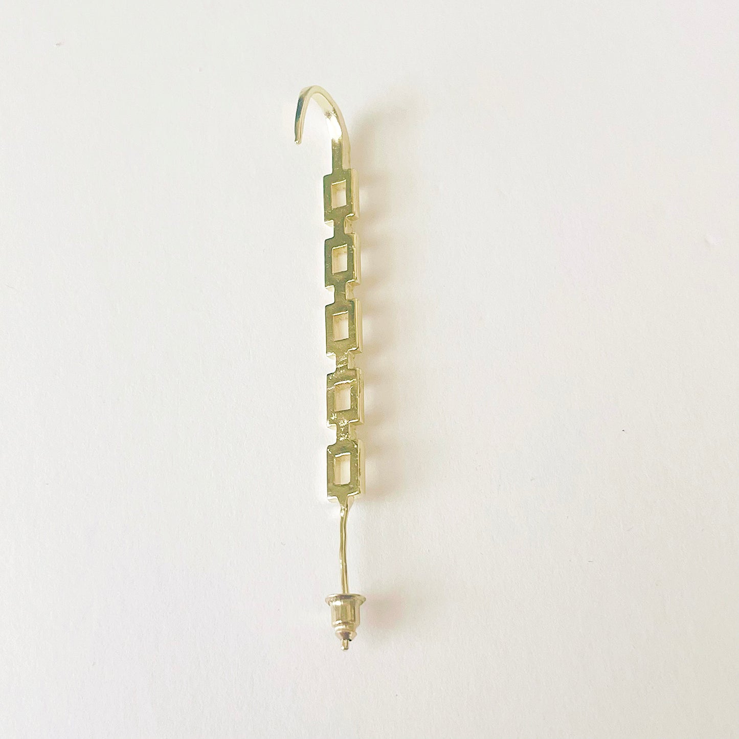 One Piece Crystals Long Gold Earring