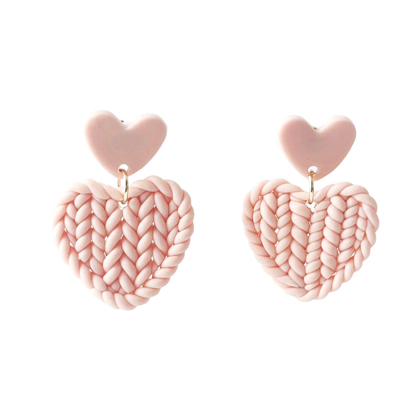 Handmade Braided Heart Drop Earrings