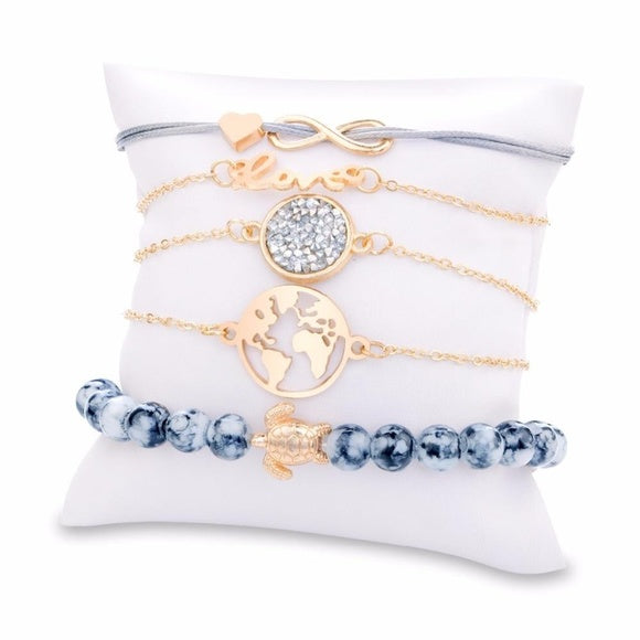 Bohemian Turtle Charm Bracelets Sets