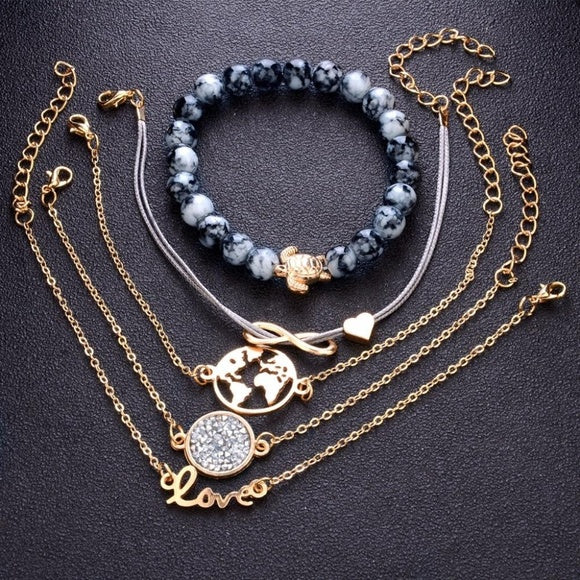 Bohemian Turtle Charm Bracelets Sets