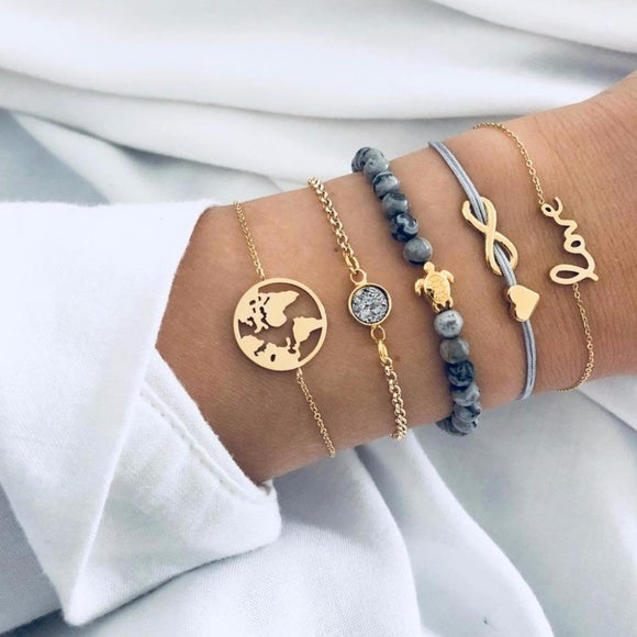 Bohemian Turtle Charm Bracelets Sets