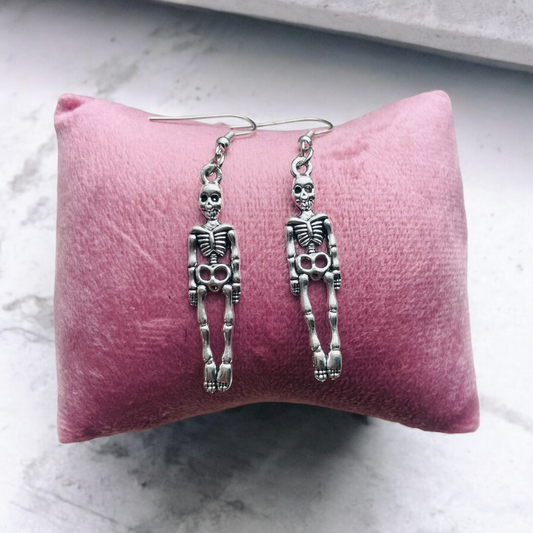 Punk Skeleton Metal Drop Earrings