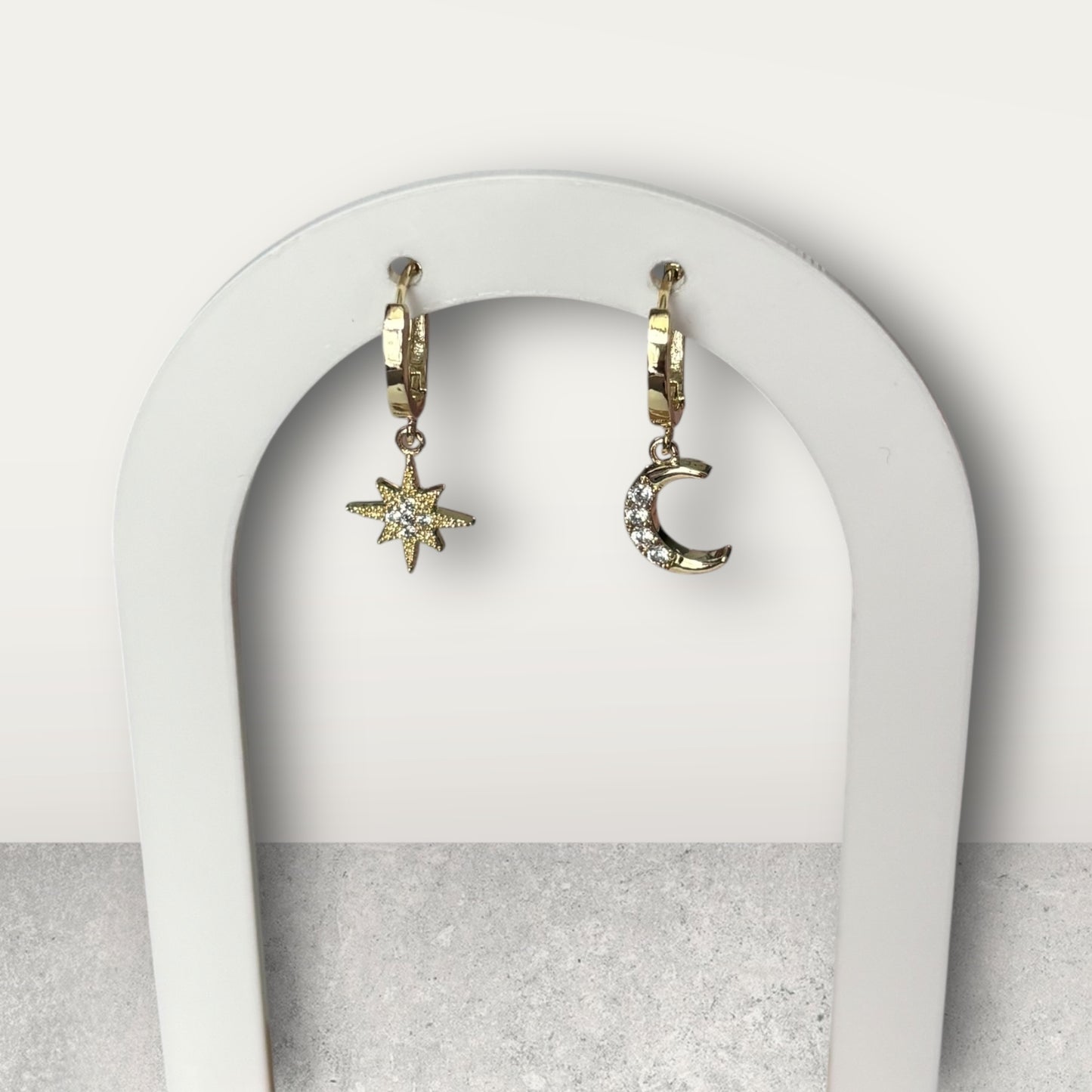 Star And Moon Earrings Set