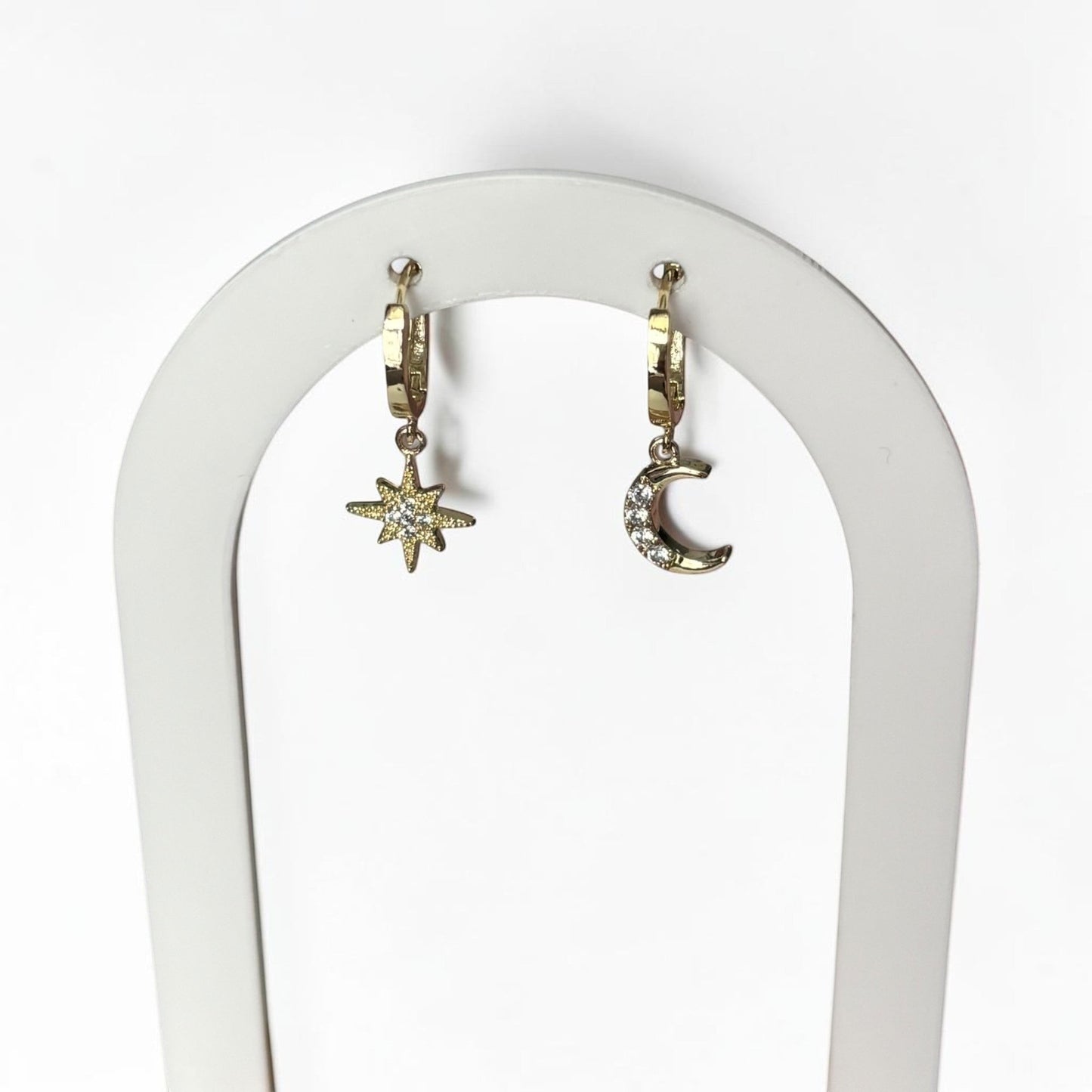 Star And Moon Earrings Set