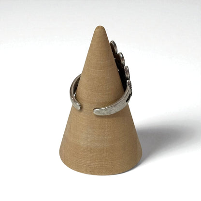 Black Crystal Adjustable Ring