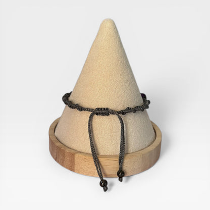 Pulsera trenzada de cuerda multicolor hecha a mano con cuentas de chakras