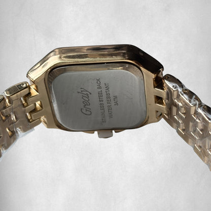 Golden Luxe Square Stainless Steel Watch