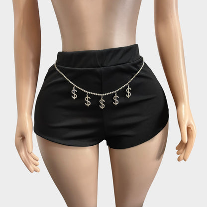 Money Sign Silver Belly Chain