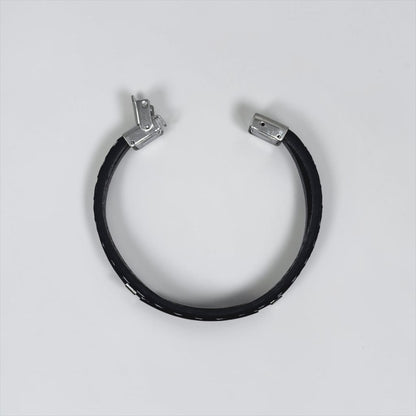 Pulsera de cuero negra para hombre