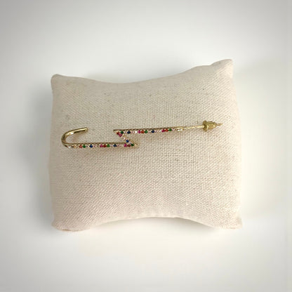 One Piece Multicolor Long Gold Earring