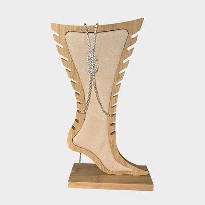 Dollar Sign Silver Anklet