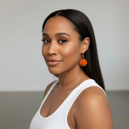 Small Basketball Arylic Drop Earrings