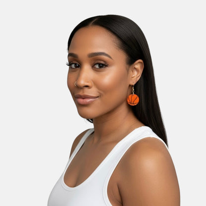 Small Basketball Arylic Drop Earrings