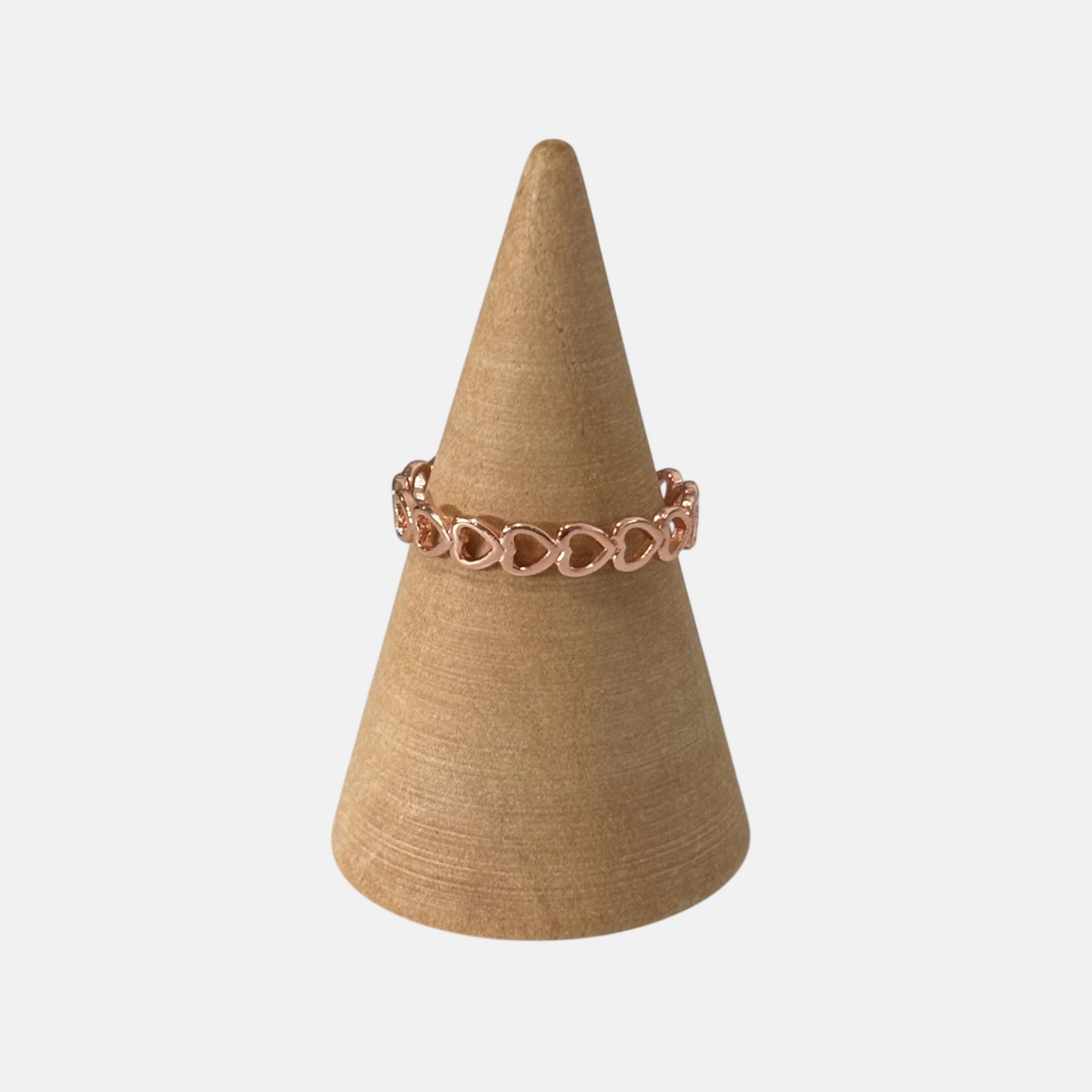Heart Shape Rose Gold Adjustable Ring