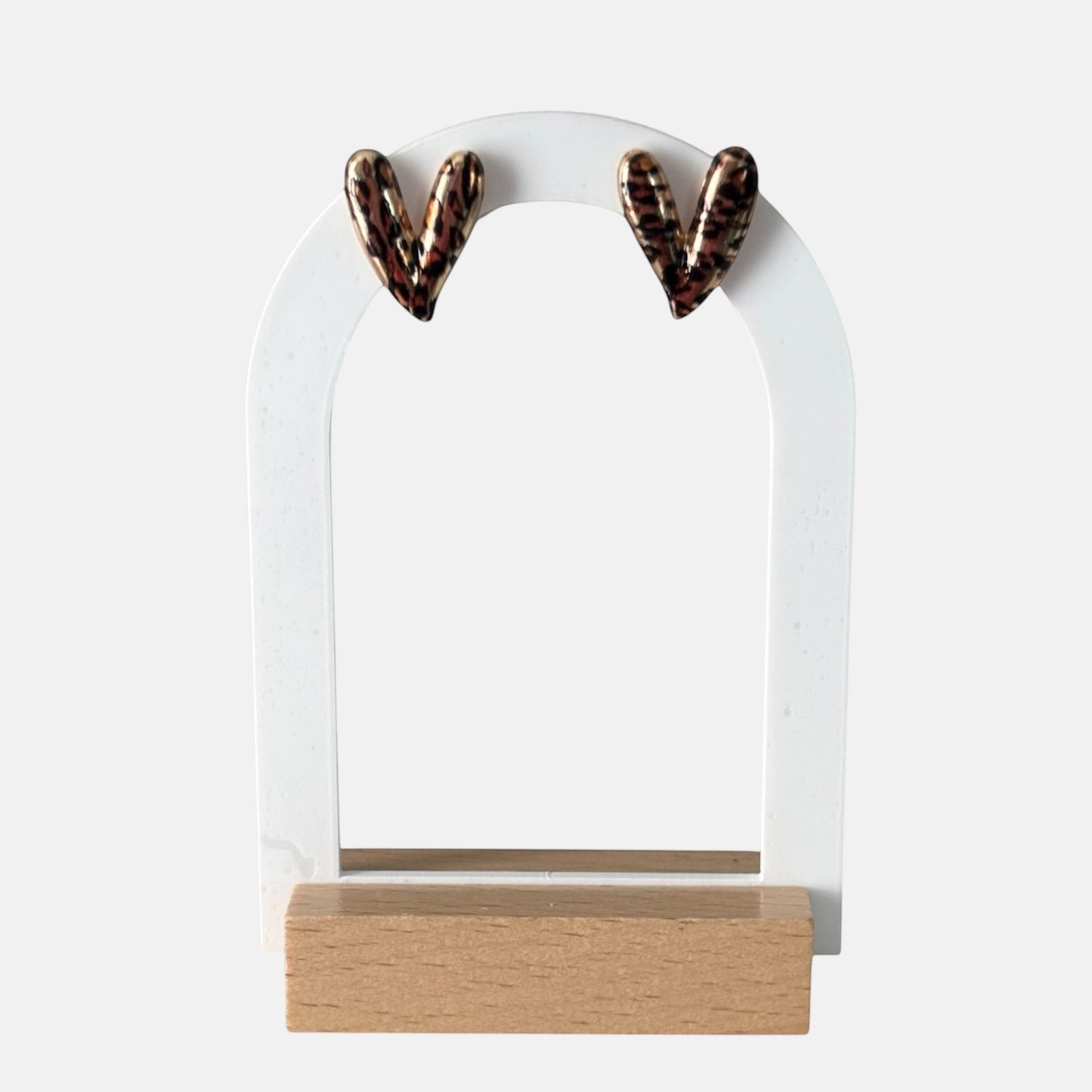 Cheetah Heart Shape Small Stud Earring